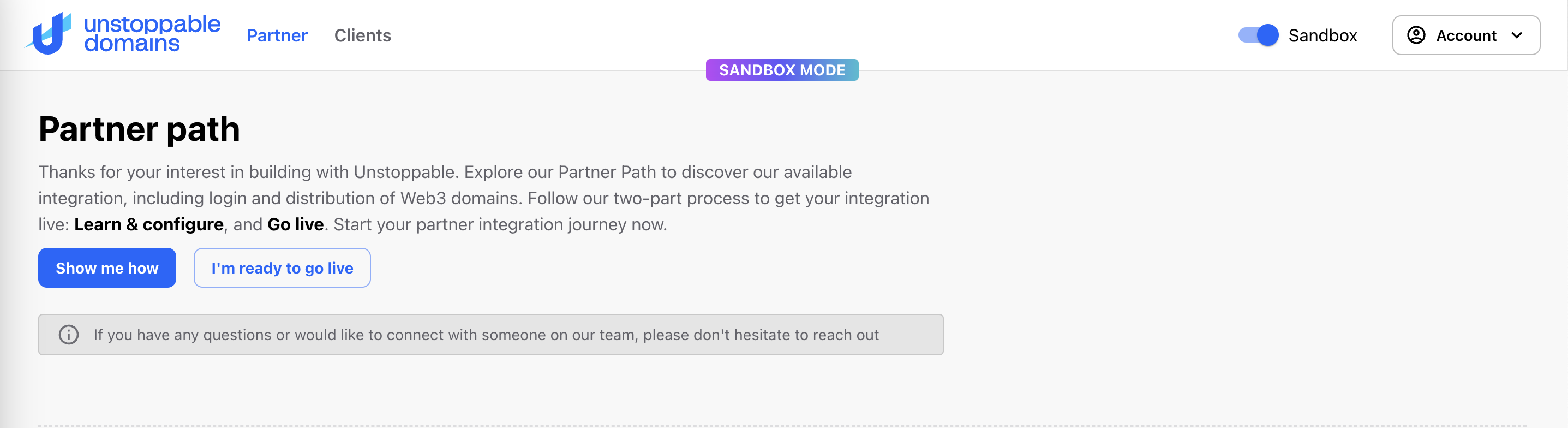 #width=90%; Sandbox Mode