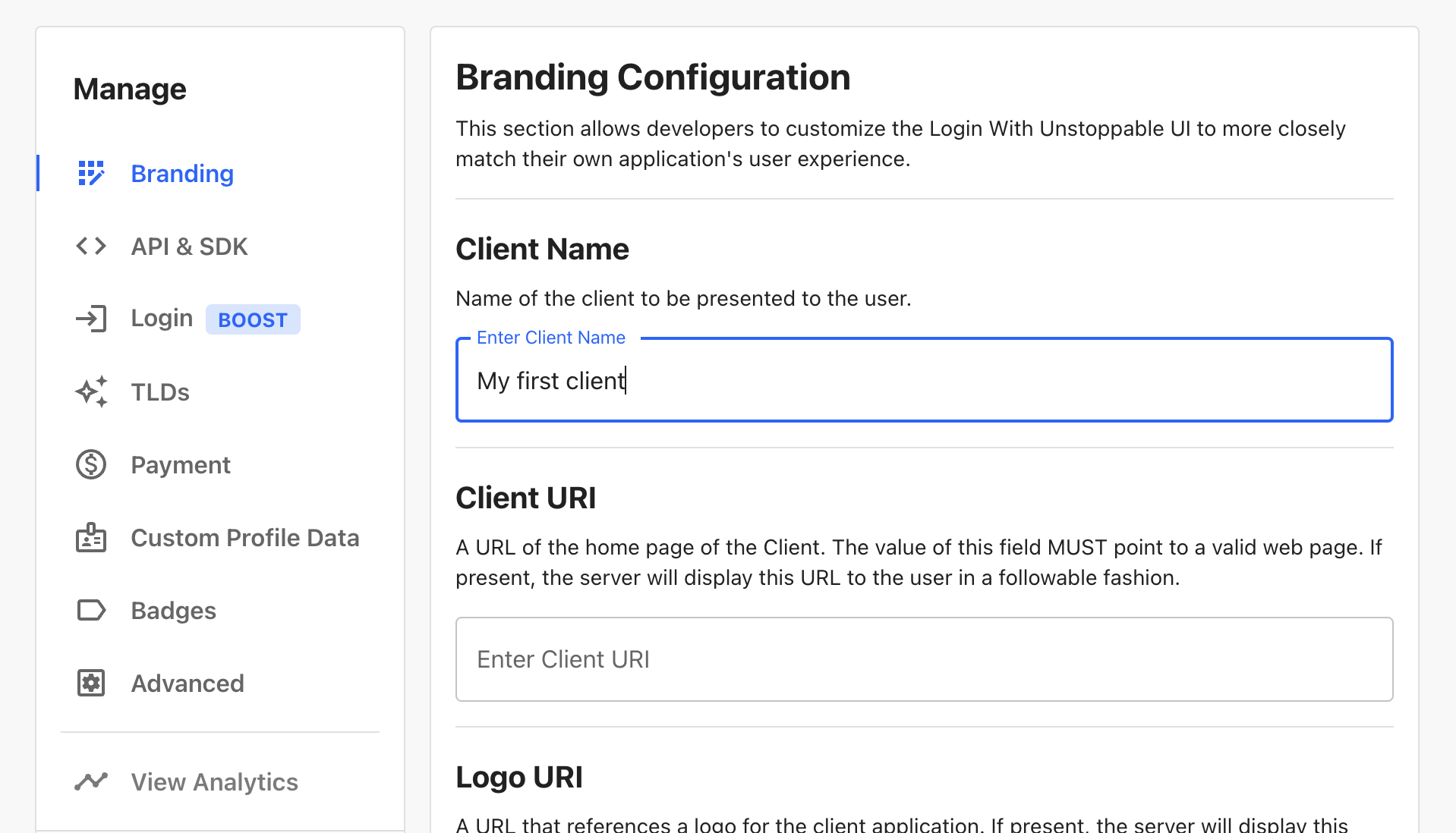 #width=80%; Update Client Information